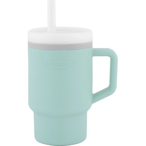 Infantino Силиконова чаша със сламка Infantino - 270 ml, синя (IN308067)