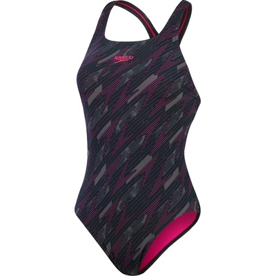 Speedo Дамски бански костюм Speedo HyperBoom Medalist Swimsuit Womens - Black/ Pink