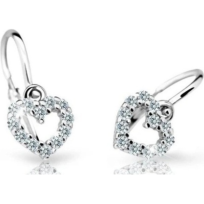 Cutie Diamonds detské náušnice z bieleho zlata Srdiečka s briliantmi DC2157-10-00-X-2
