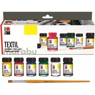 Marabu Sada barev na světlý textil Textil 6 x 15 ml