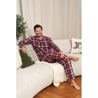 DN Nightwear Pánske flanelové pyžamo Cozy time kockované