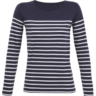 SOLS Dámske tričko s dlhým rukávom MATELOT LSL WOMEN 03100912 French navy White