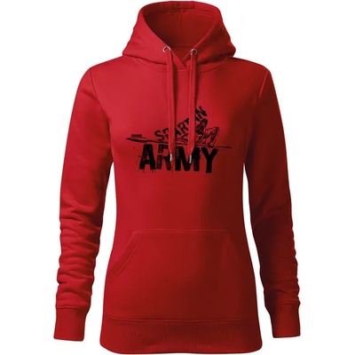 DRAGOWA дамски суитшърт с качулка Набис, червен, 320г/м2 (8497)