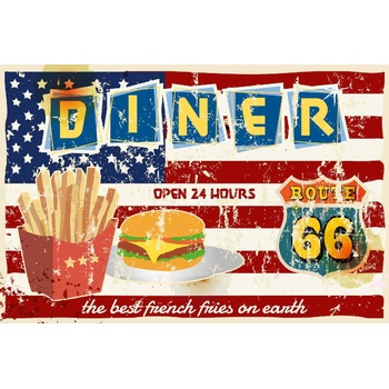 DIMEX ART s. r. o Флизелинов фототапет ретро плакат - вечеря 375 x 250 см