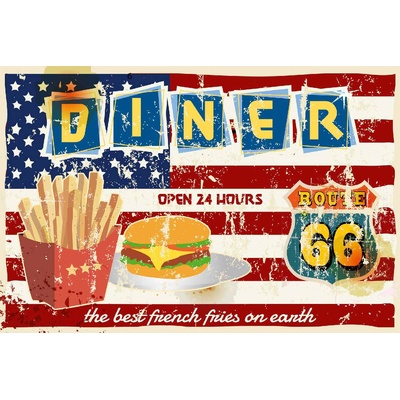 DIMEX ART Флизелинов фототапет ретро плакат - вечеря 375 x 250 см