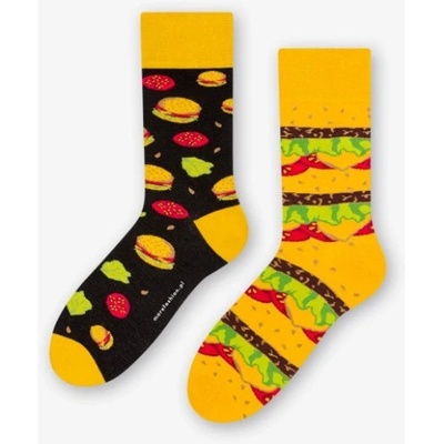 Pánske nerovnaké ponožky Hamburger černá