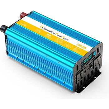 Houli Инвертор на енергия houli 12v към 230v, 3000w/6000w, ups функция, чиста синусоидална вълна (hpu3000s)