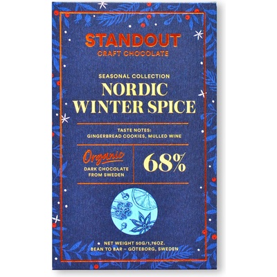 Standout Chocolate 68% hořká Nordic winter spice bio 50 g