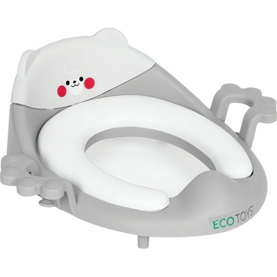 ECOTOYS WC sedátko s madlami a mäkkým polstrovaním sivé