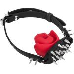Rimba Bondage Play Mouthgag with Bit and Studs Black-Red