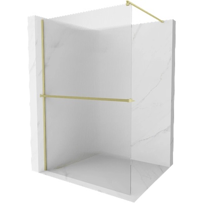 Mexen Kioto+ душ параван с рафт Walk-in 140 x 200 см, райета, четкано злато - 800-140-121-55-09 (800-140-121-55-09)