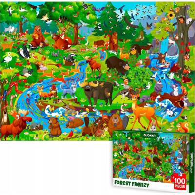 Detské vzdelávacie puzzle 100 dielikov 41x30 cm Lesné zvieratá