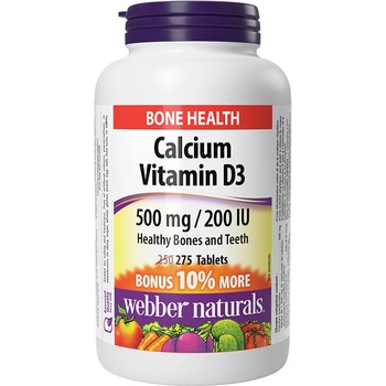 Webber Naturals Калций 500 mg + Витамин D3 200 IU 275 таблетки | Webber Naturals (3874 WN)
