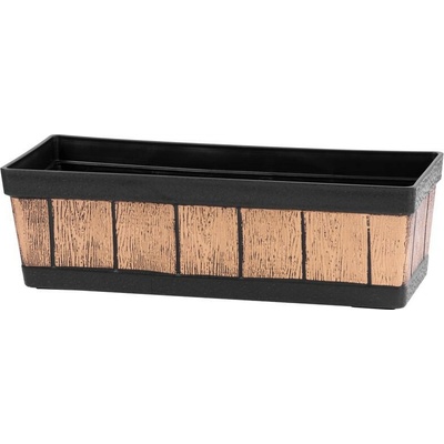 STREND PRO Kvetináč Woodeff 15x47x17 cm zlatý truhlík efekt dreva