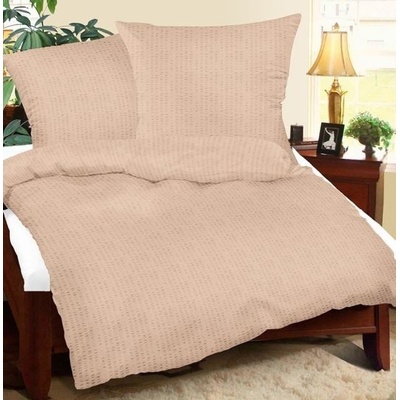 Brotex obliečky krep UNI Béžové nitěný gombík 140x220 70x90