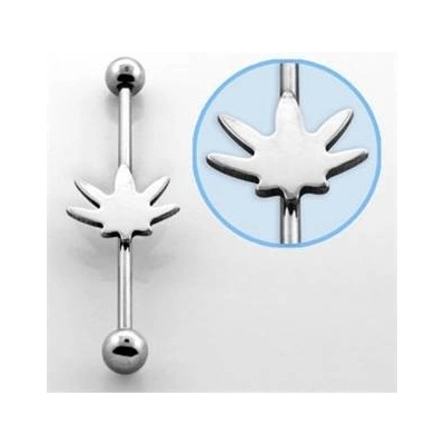 Šperky4U industrial piercing list marihuany ID01016