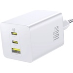 Baseus Захранване за ел. мрежа за лаптопи, смартфони и таблети с 2xUSB-C и 1xUSB-A изходи - Baseus EnerFill FE11 GaN Wall Charger 100W (бял) (B0F23X1654)