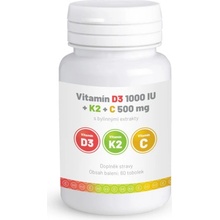 Vitamín D3 1000 IU + K2 + C 500 mg 60 tabliet