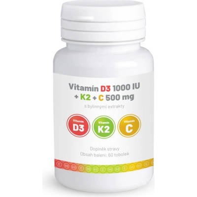Vitamín D3 1000 IU + K2 + C 500 mg 60 tabliet