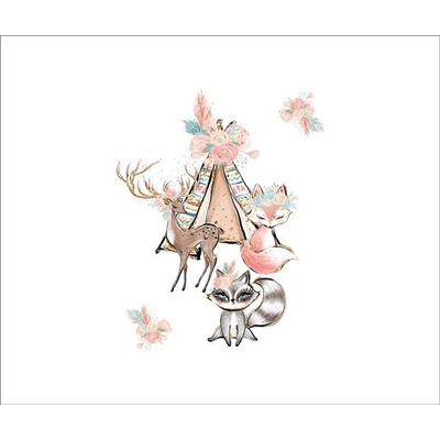 Imitace bavlněného plátna PANEL M 40x40 indiana girl white