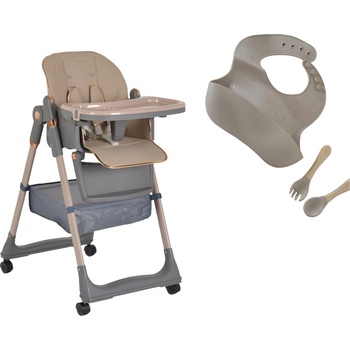 Moni Столче за хранене Moni - Lindo, бежово + подарък (111587)