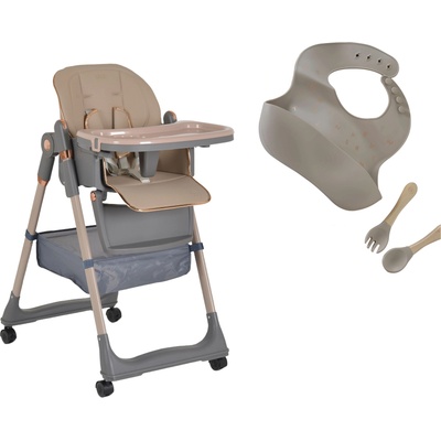 Moni Столче за хранене Moni - Lindo, бежово + подарък (111587)