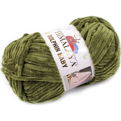 Stoklasa Pletací žinylková příze Dolphin Baby 100 g Balení: 1 ks, Varianta: 33 (80361) zelená khaki 33 (80361) zelená khaki