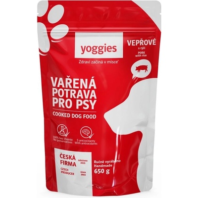 Yoggies Varená potrava bravčové mäso s ryžou 650 g