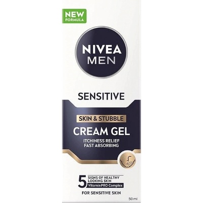 Nivea Sensitive Skin & Stubble Cream Gél krémový gél na citlivú pleť a strnisko 50 ml