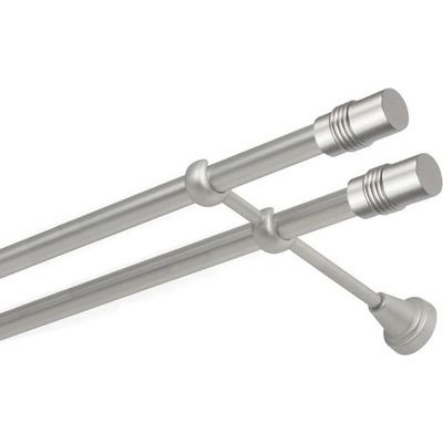 OK-GarnýžeCZ Garnýž kovová dvouřadá 16mm Cylinder double satina 280 cm do stěny / na tunýlek - bez kroužků