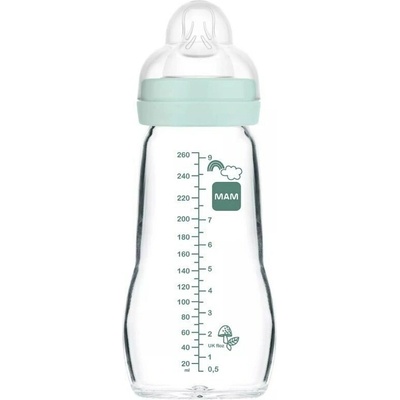 Mam Sklenená dojčenská fľaša zelená 260 ml