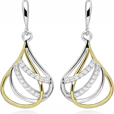 Silver Cat Elegantní visací náušnice ze stříbra Bicolor SC610