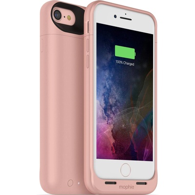 mophie Juice Pack Air - удароустойчив кейс с вградена батерия 2525mAh и безжично зареждане за iPhone SE (2020), iPhone 8, iPhone 7 (розово злато)