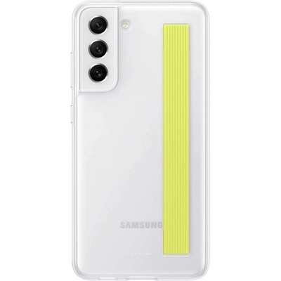 Samsung Protective Clear Strap Cover EF-XG990CWE - оригинален кейс с лента за ръка за Samsung Galaxy S21 FE (бял)