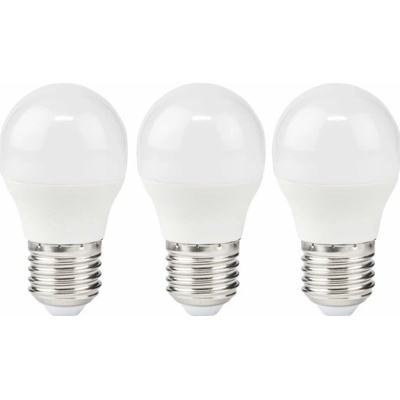 NEDIS LED žárovka E27/ G45/ 4,9 W/ 220 V/ 470 lm/ 2700 K/ teplá bílá/ matná/ 3 kusy