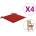 vidaXL Възглавници за столове 4 бр червени 40x40x4 см Оксфорд плат (47593)