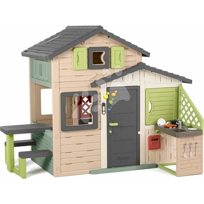 Smoby Domček Priateľov s kuchynským posedením Friends House Evo Playhouse Life v prírodných farbách