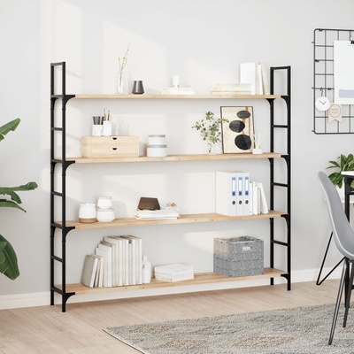vidaXL Плаващи рафтове, 4 бр. , 160x20x2 см, необработена масивна дървесина, акация (3279362)