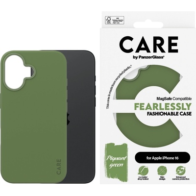 Panzer Гръб CARE by PanzerGlass Fashionable за iPhone 16, w. MagSafe - Зелен