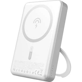 Dudao K28 10000mAh PD 22.5W MagSafe Преносима батерия Powerbank с метален корпус и стойка за пръстени - сребрист (K28-S)