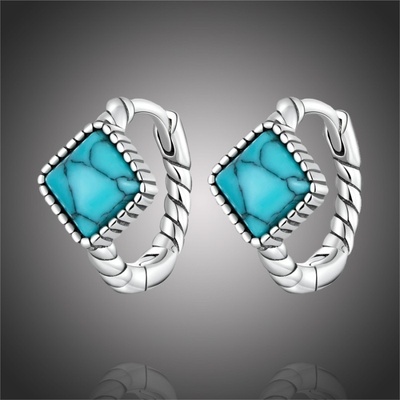 Grace Silver Jewellery stříbrné s tyrkysovým magnezitem Louisa E-BSE590 tyrkysová