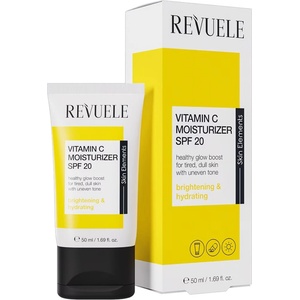  REVUELE Vitamin C Moisturizer SPF 20, озаряващ дневен крем с витамин C и слънцезащита, 50 ml