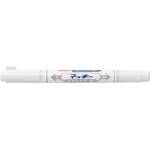 Zebra Лаков маркер с двоен край ZEBRA Mckie на маслена основа изключително фин 0, 7-1, 2 mm бял 57576 (57576)