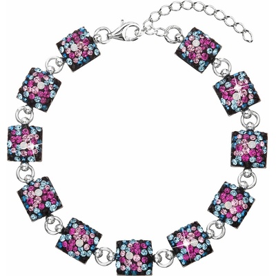 PAVONA Strieborný náramok so Swarovski krištáľmi mix farieb 33047.4 galaxy