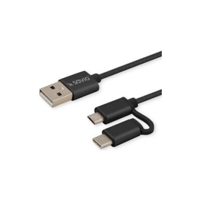 SAVIO CL-128 USB 2.0 A - USB-C + микрокабел (CL-128) (CL-128)