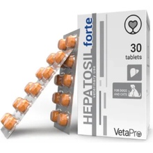 VetaPro Hepatosil forte tablety pre psy a mačky pre podporu správnej funkcie pečene 30 tabliet