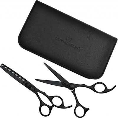 Olivia Garden Xtreme TM Sada kadeřnických nůžek 5,75" a efilačních nůžek 6,35" Matt Black Edition XTB575/635 – Zboží Dáma