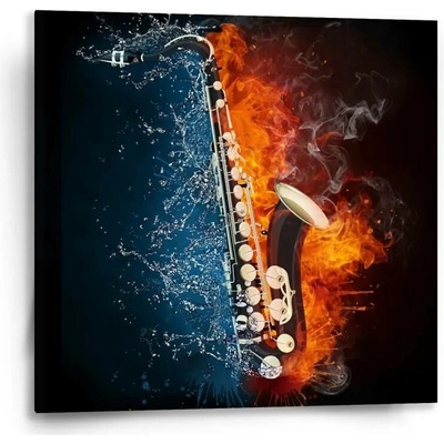 Sablio Obraz Ohnivý saxofon - 50x50 cm