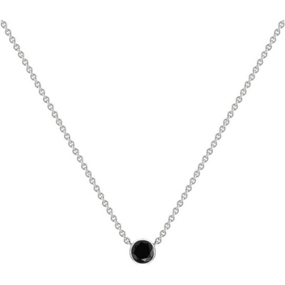 Eppi Minimalistický náhrdelník s čiernym diamantom N36757