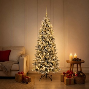 vidaXL Изкуствена коледна елха с топки 120 см 150 LED светодиода (3465661)